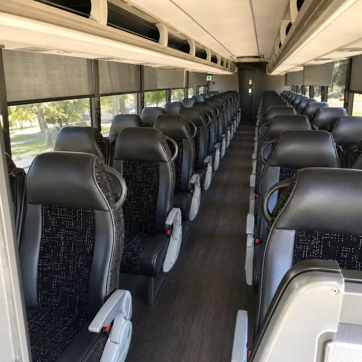 56 passenger charter bus inside